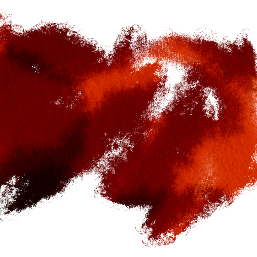 Hand sketched stroke in Orange watercolor with rough textures png