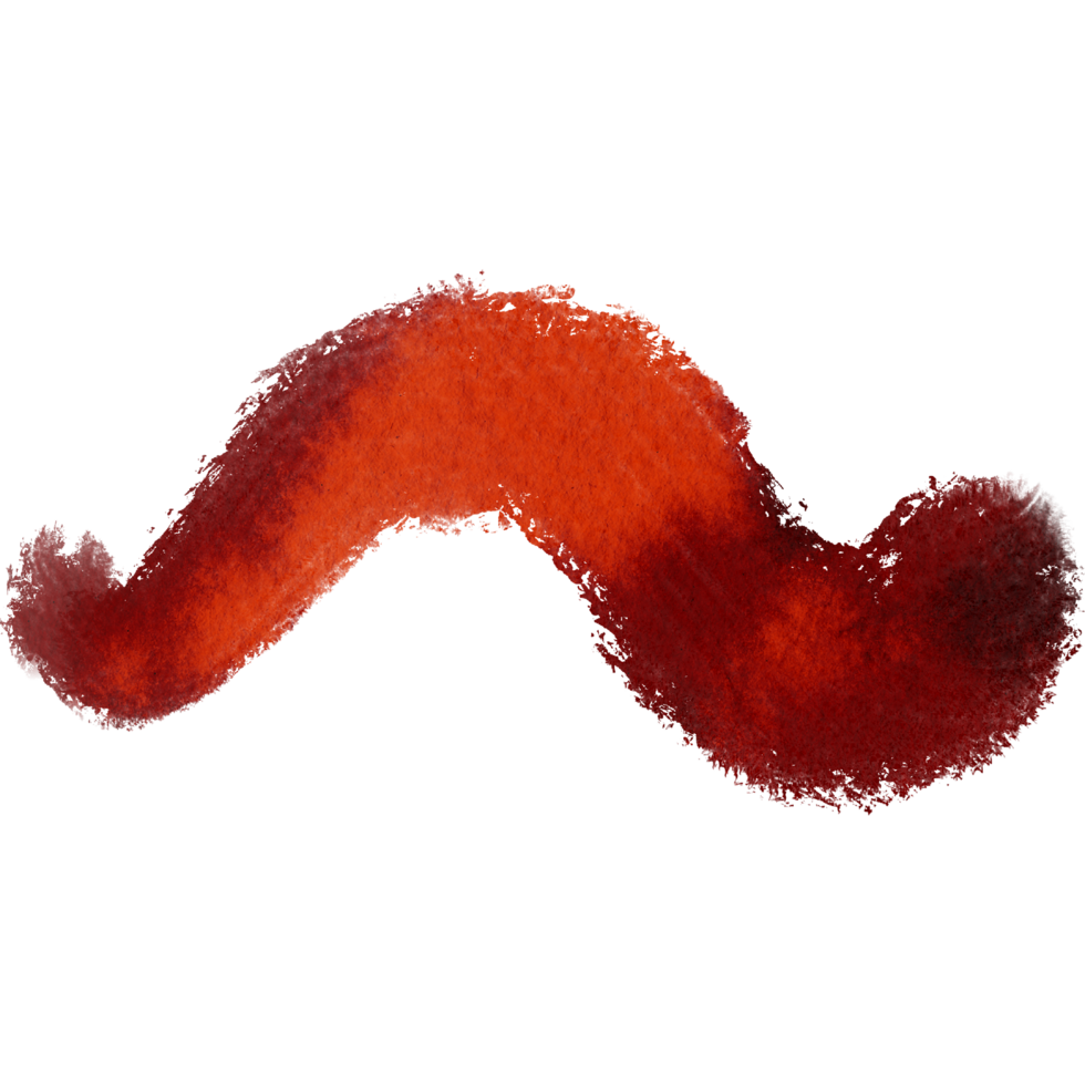 A Orange brush stroke with grungy textures and a smooth watercolor effect png
