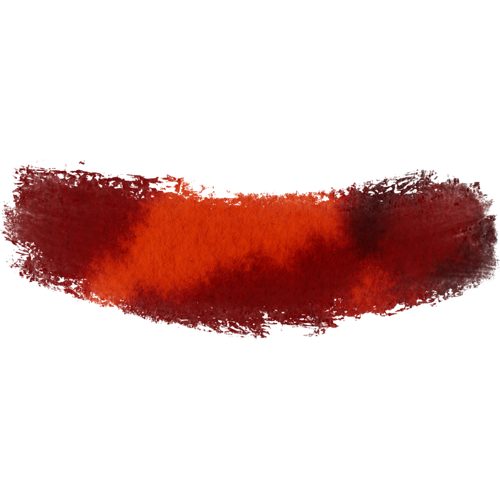 A faded Orange stroke with rough textures and smooth watercolor transitions png