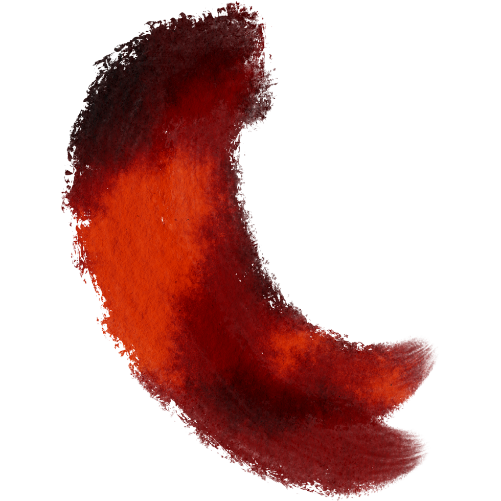 A rugged Orange stroke with gritty textures and a seamless watercolor fade png