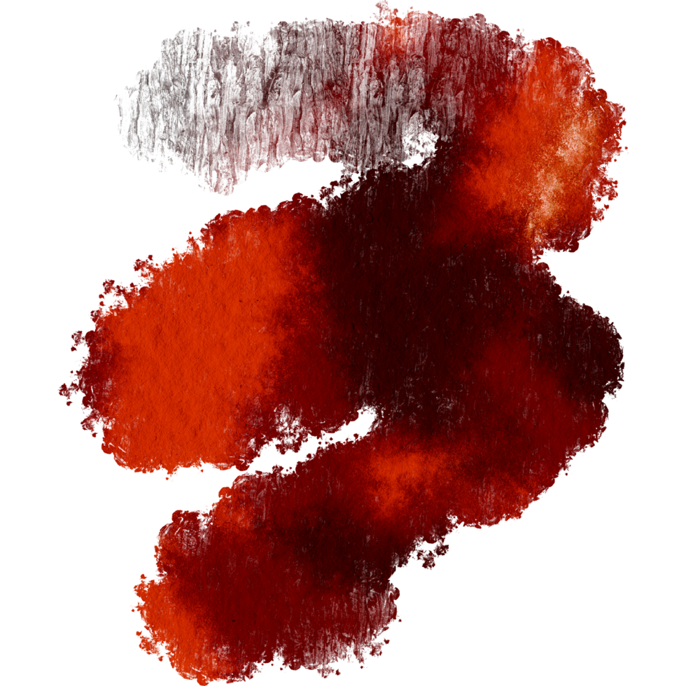 A textured Orange stroke with rough edges and fluid watercolor tones png