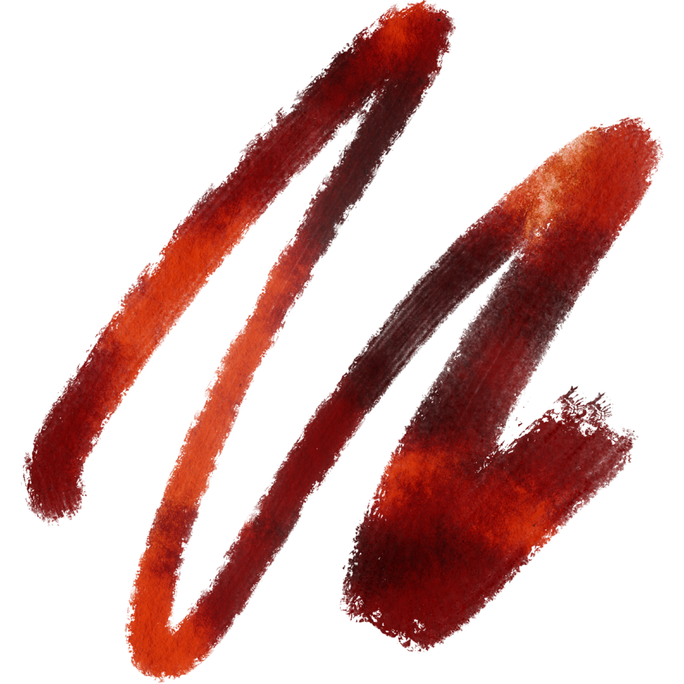 A textured Orange stroke with rough textures and a smooth watercolor gradient png