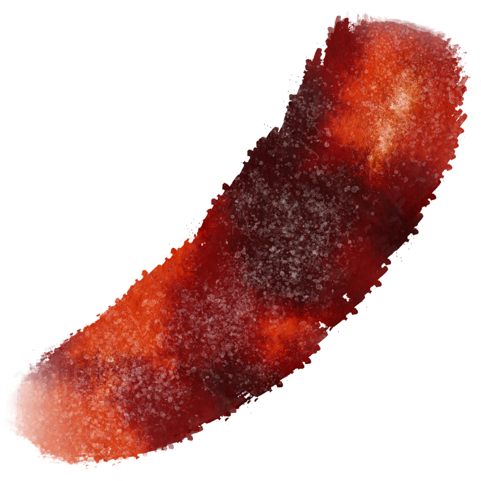 A Orange brush stroke with rugged grunge details and seamless watercolor blending png