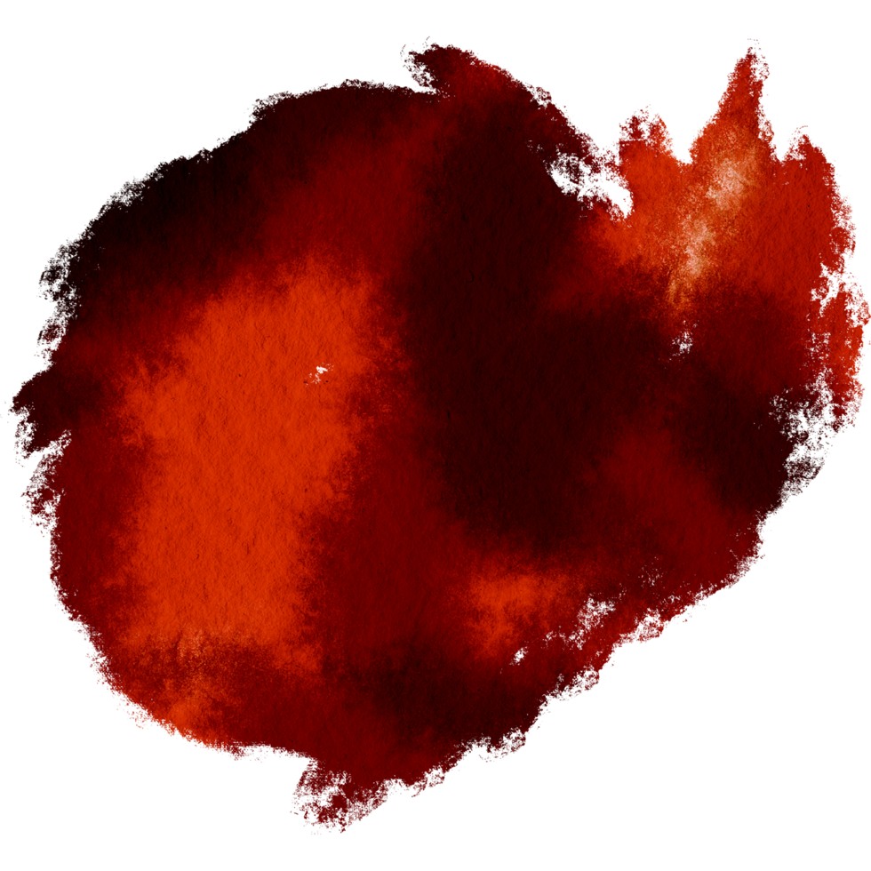 Orange brush stroke with rugged edges and soft watercolor blending png