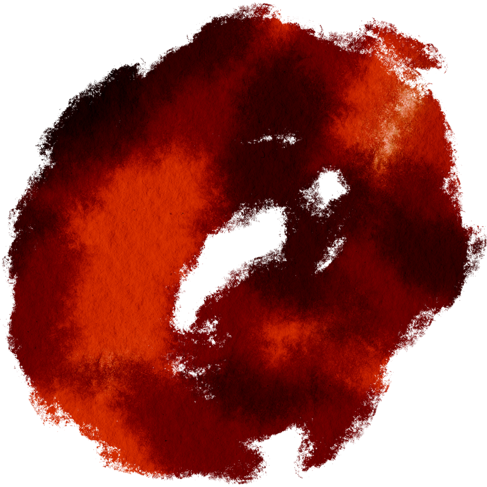A textured Orange stroke with gritty grunge elements and smooth watercolor blending png