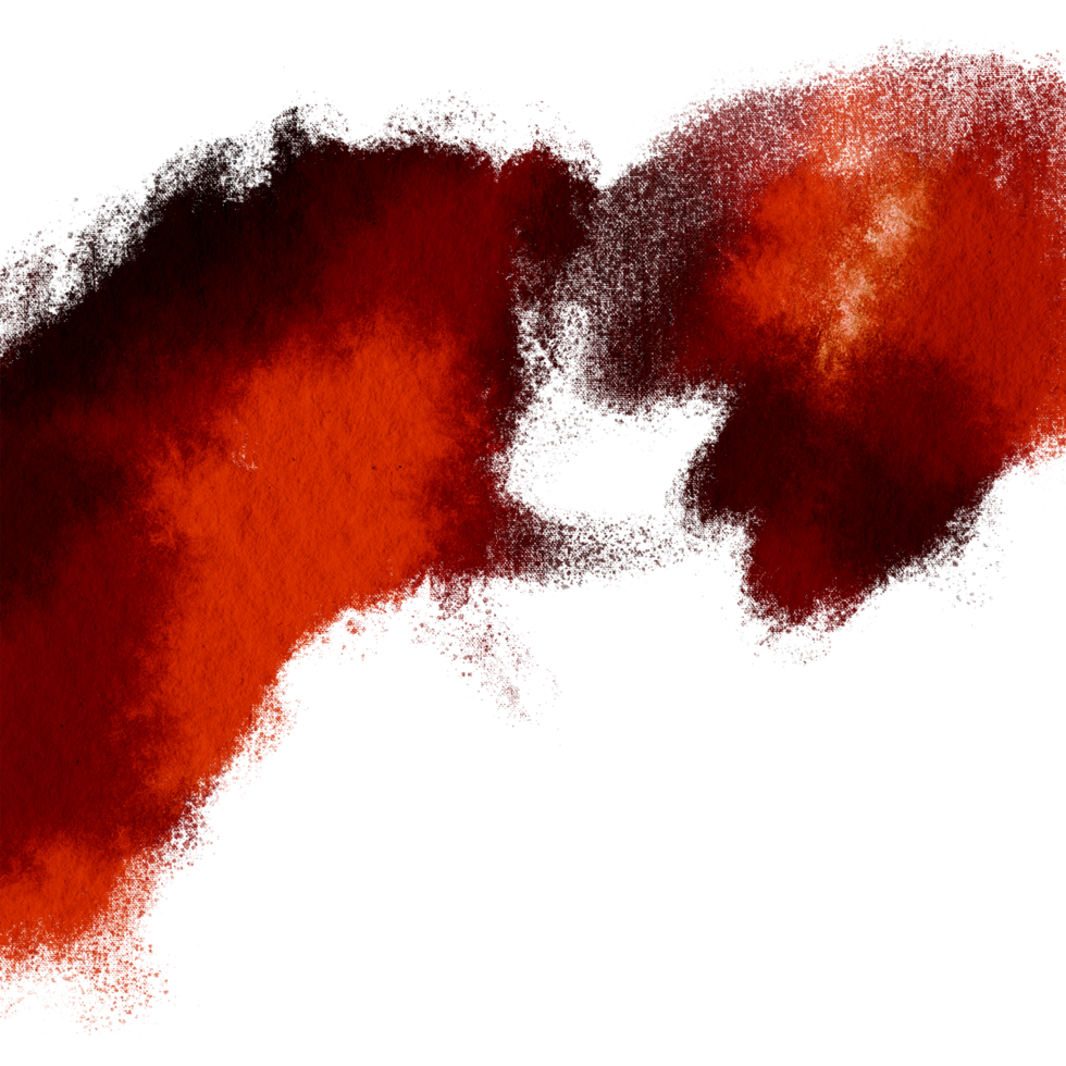 A rugged Orange stroke with grunge textures and soft watercolor transitions png