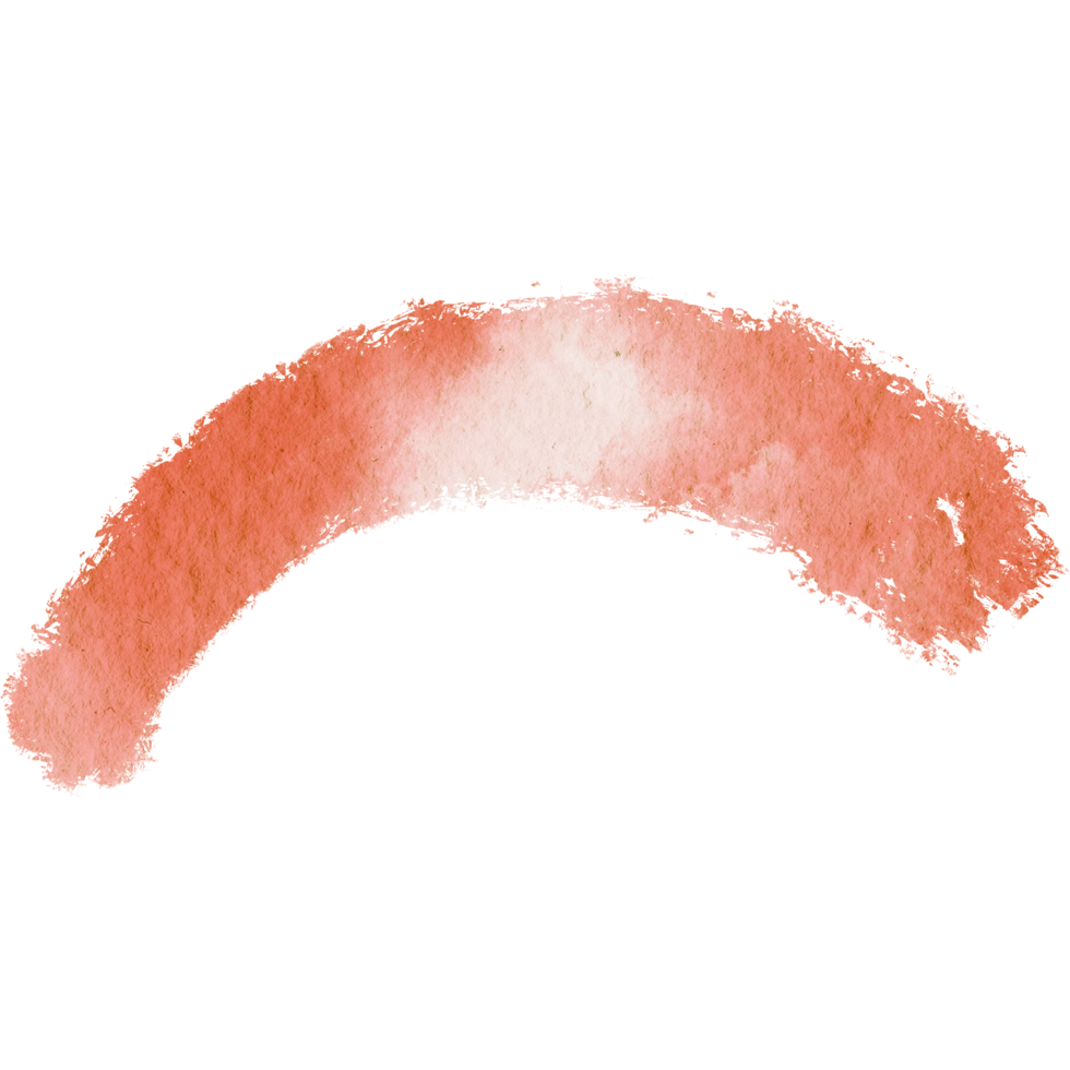 Orange brush stroke with rough edges and smooth watercolor blending png