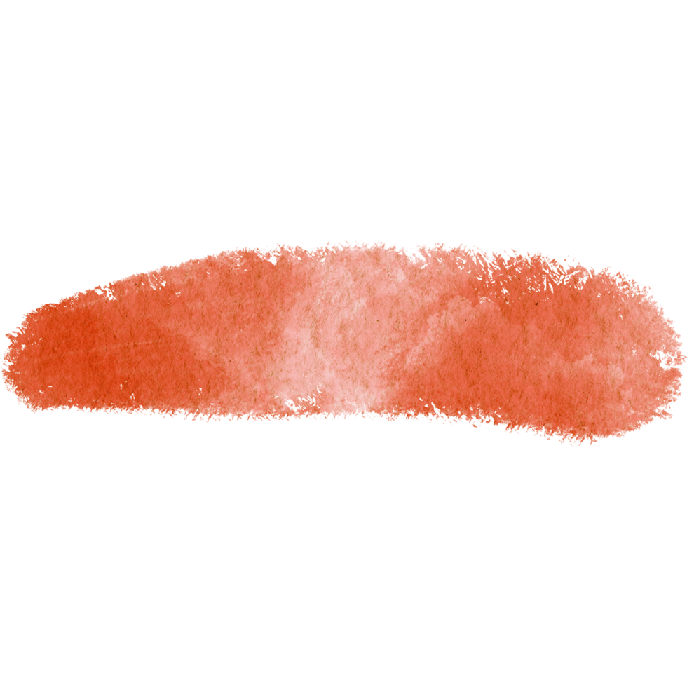 A rugged Orange brush stroke with rough edges and fluid watercolor blending png