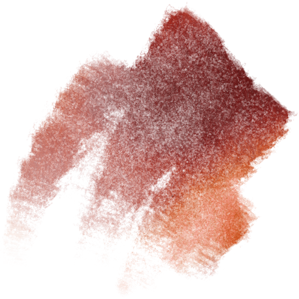 A rough Orange brush stroke featuring gritty grunge textures blending into gentle watercolor fades png