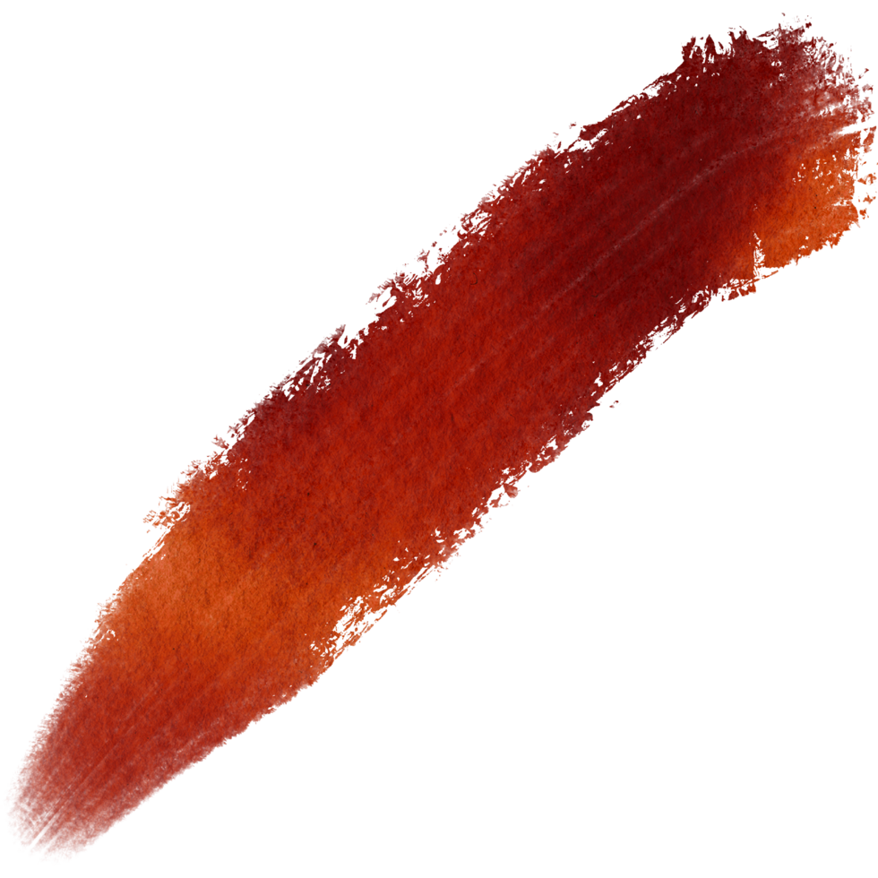 A Orange stroke featuring coarse grunge details blending into smooth watercolor fades png