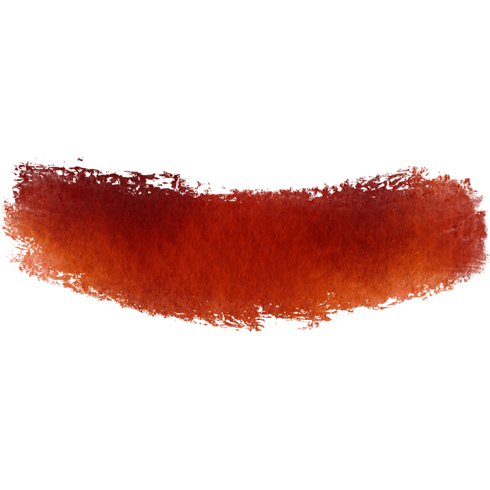 A rugged Orange stroke with rough textures merging seamlessly into soft watercolor transitions png