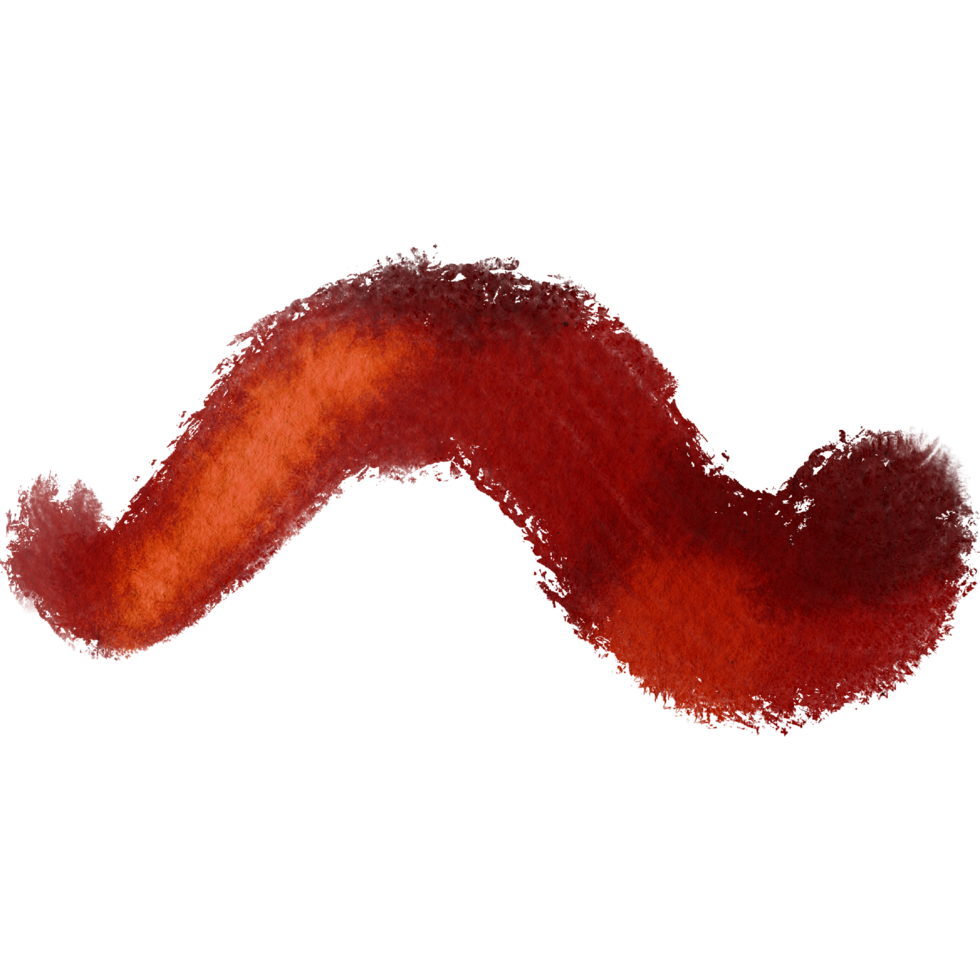 A rugged Orange stroke blending into gentle watercolor washes png
