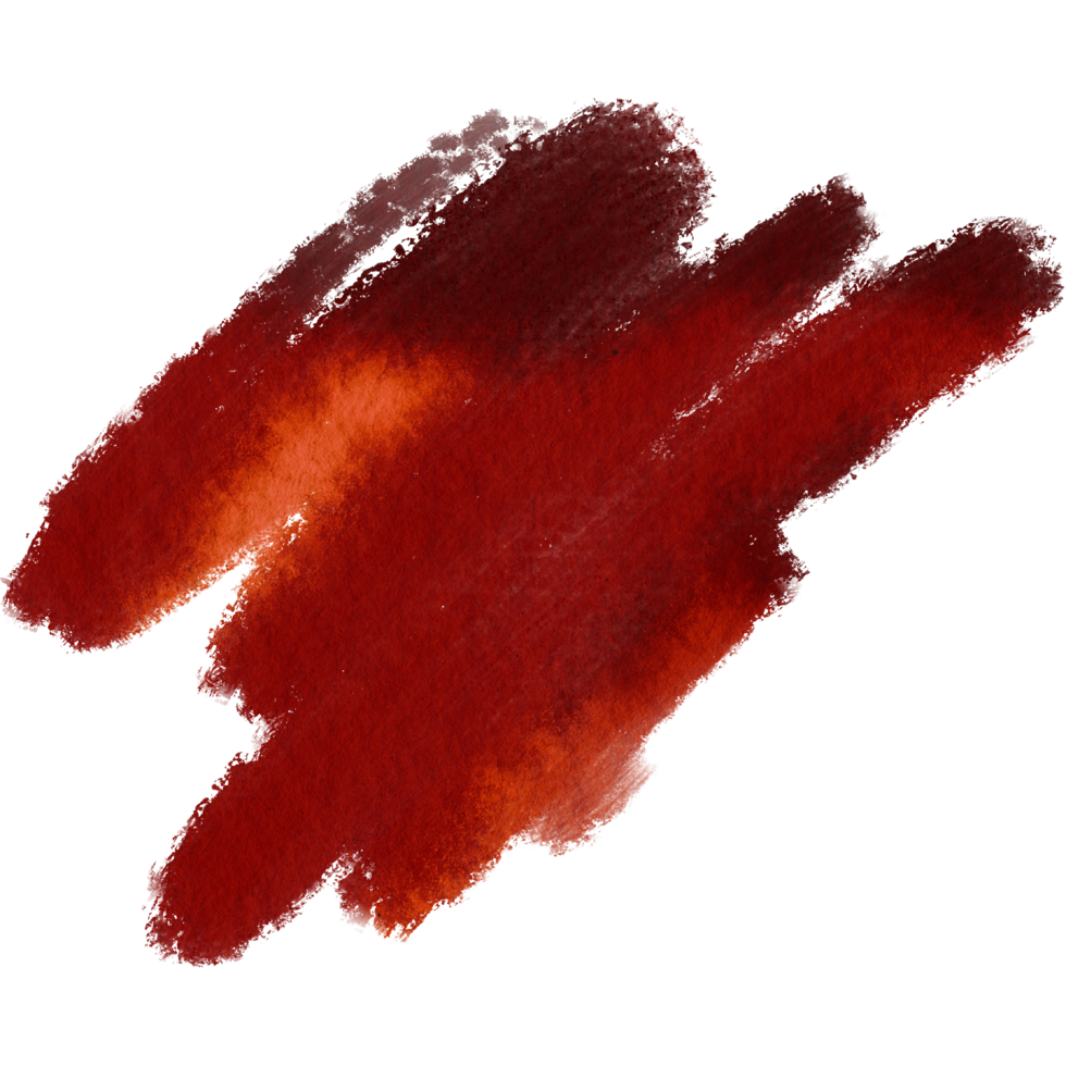 Orange brush stroke with rough textures evolving into soft watercolor tones png