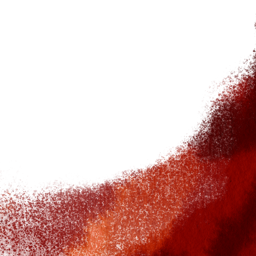 Orange stroke transitioning from rugged textures into soft watercolor gradients png