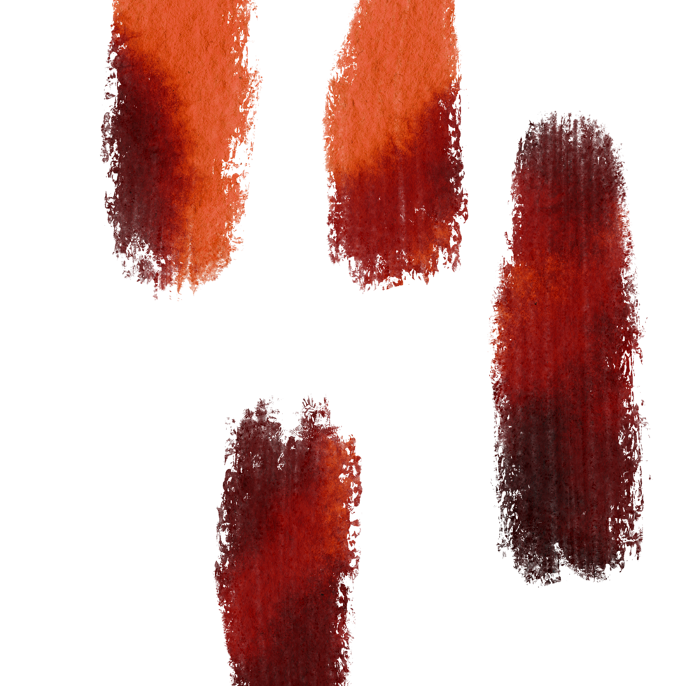 A Orange stroke blending from rough to soft watercolor tones png