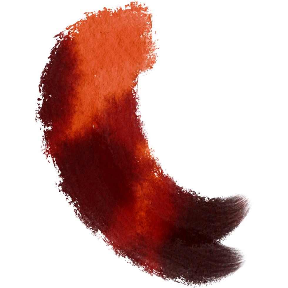 A Orange stroke blending from rugged textures into delicate watercolor tones png