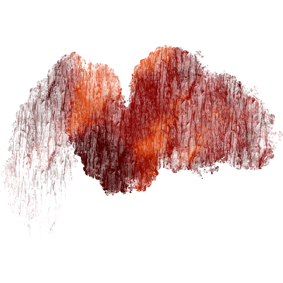 Orange brush stroke with rugged textures blending into soft watercolor hues png