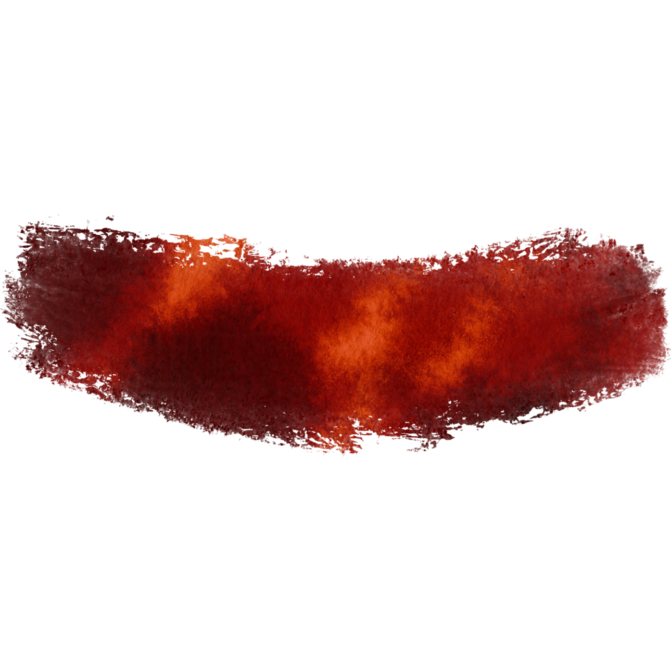 Textured Orange stroke fading into soft smooth watercolor washes png