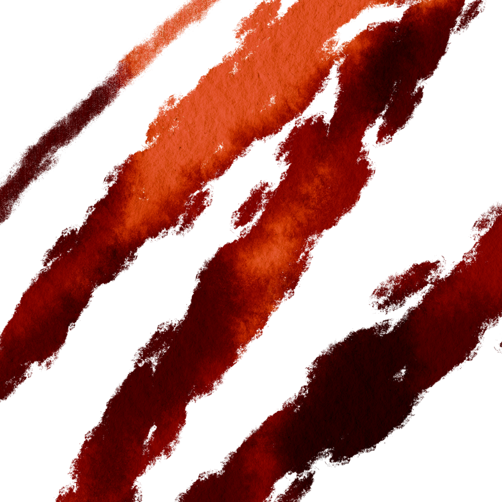 Orange brush stroke with rough textures dissolving into soft watercolor washes png