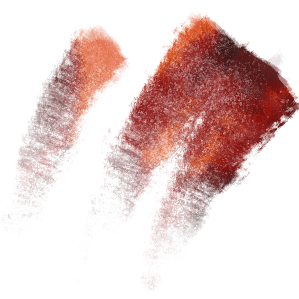 A Orange stroke blending from rugged textures into smooth watercolor washes png