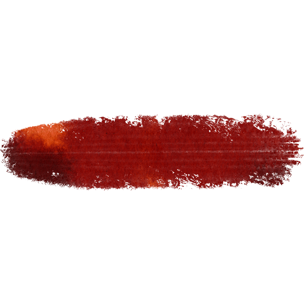 Orange brush stroke transitioning from gritty textures into delicate watercolor hues png
