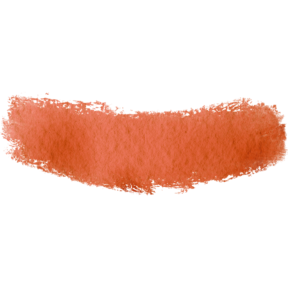 Orange brush stroke shifting from rugged to soft watercolor gradients png