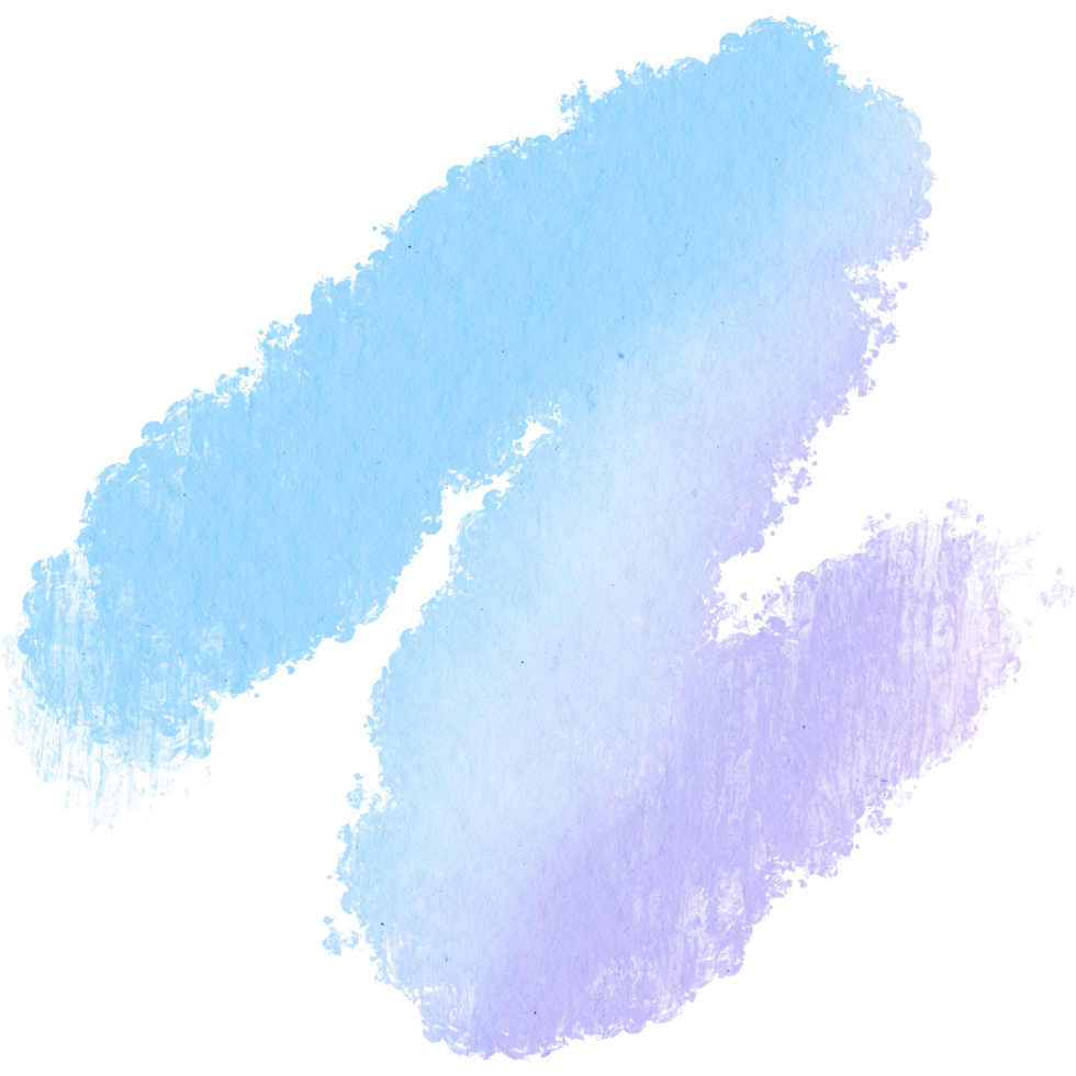 A textured Pastel stroke with rough edges and smooth watercolor blending png