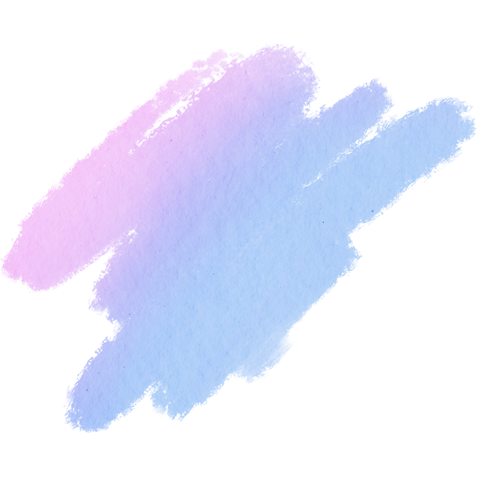 Pastel brush stroke with gritty texture fading into smooth watercolor shades png