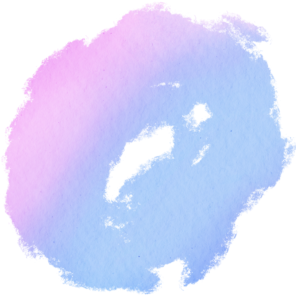 Pastel brush stroke with rugged edges dissolving into soft watercolor tones png