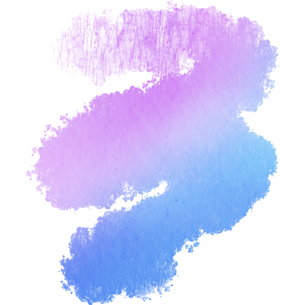Pastel brush stroke moving from rough textures to smooth watercolor tones png