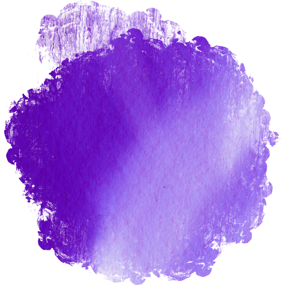 A rough edged Purple brush stroke with vibrant watercolor tones and grunge flair png