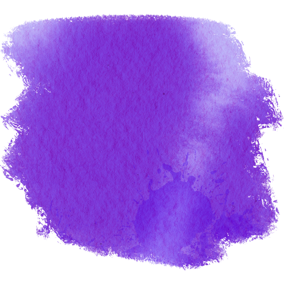 A flowing Purple watercolor brush stroke with rugged edges and grunge like textures png