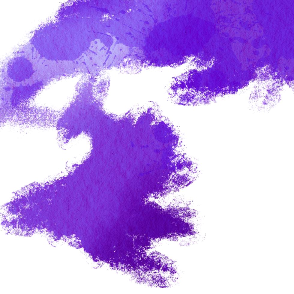A soft Purple brush stroke with grunge textures and a smooth watercolor blend png