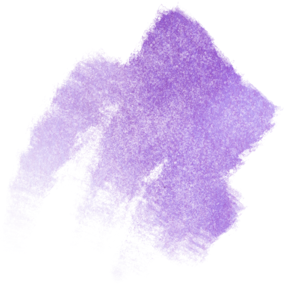 Purple watercolor brush strokes fading into textured hand drawn grunge effects png