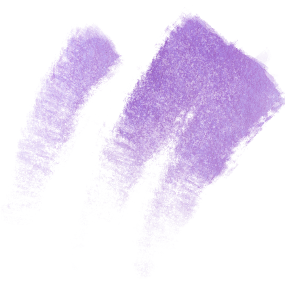 Hand drawn Purple watercolor brush strokes blending into textured rough grunge marks png