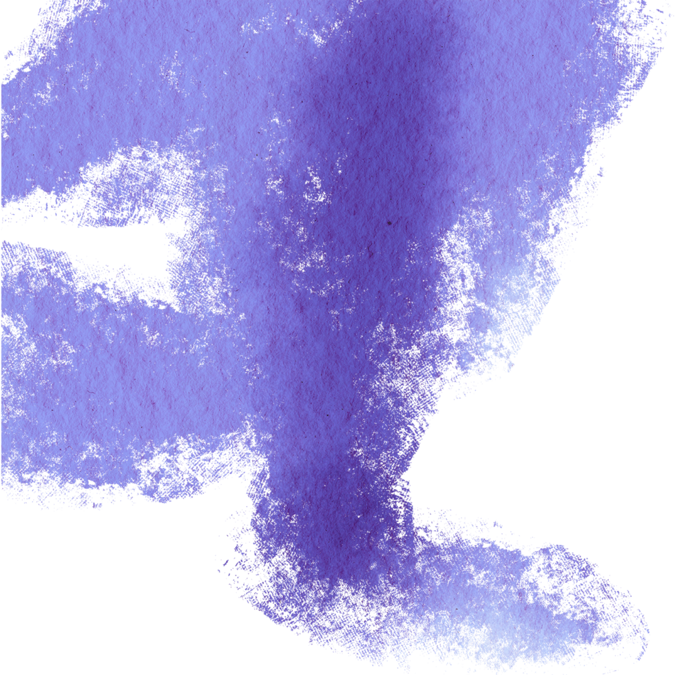 Hand drawn Purple watercolor strokes fading into textured gritty grunge inspired effects png