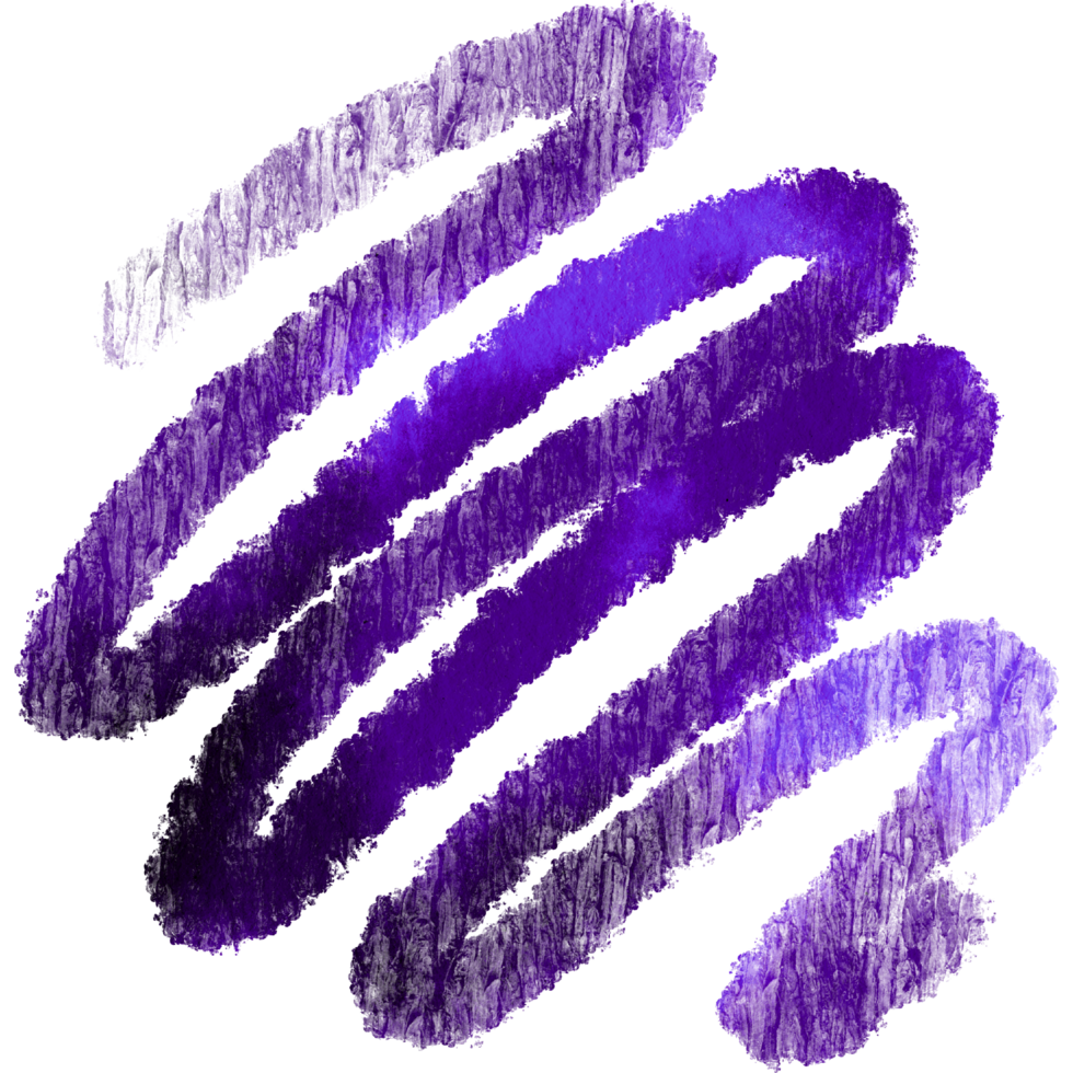 Roughly drawn textured stroke in shades of Purple watercolor png