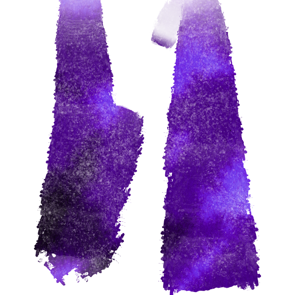 Rugged stroke in Purple watercolor with a textured hand drawn effect png