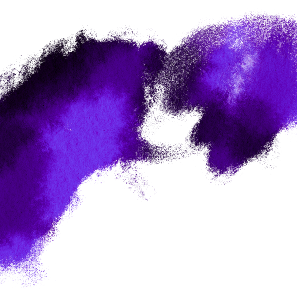 A rugged Purple stroke with grunge textures and soft watercolor transitions png