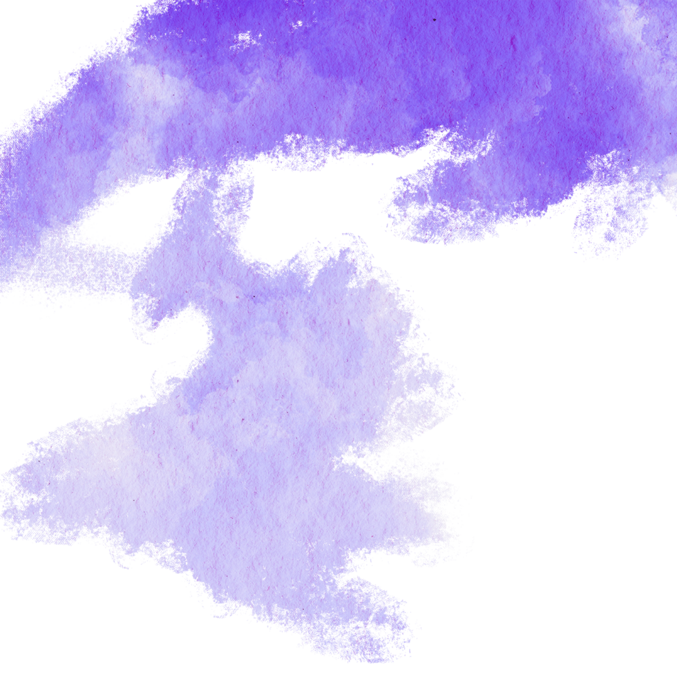 A rough edged Purple stroke merging distressed grunge elements with fluid watercolor washes png