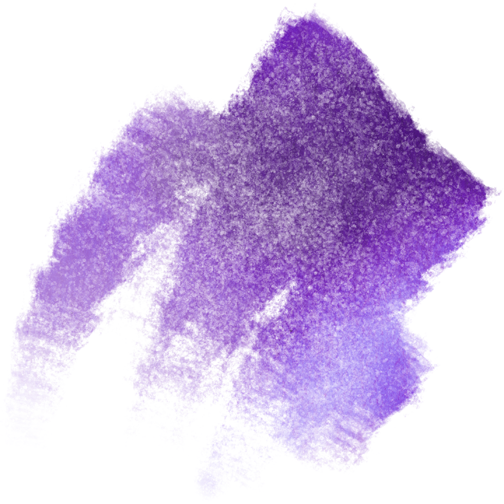 A rough Purple brush stroke featuring gritty grunge textures blending into gentle watercolor fades png