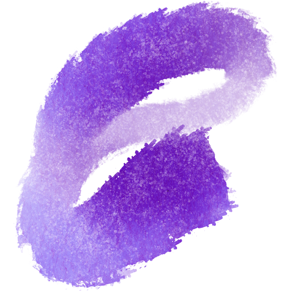 Purple brush stroke with textured edges dissolving into delicate watercolor gradients png