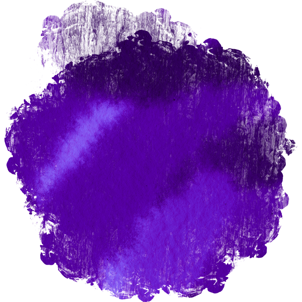 A Purple brush stroke transforming from rugged to gentle watercolor tones png