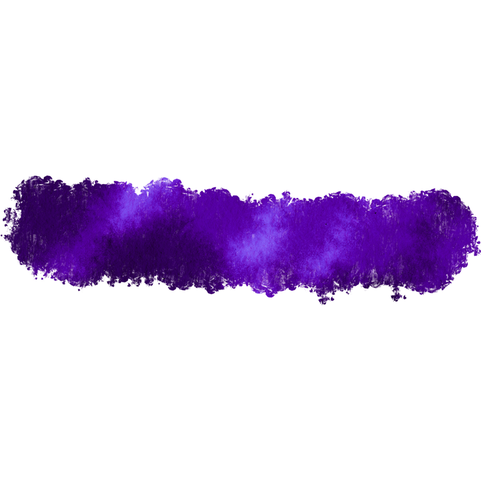 Purple brush stroke with rough textures dissolving into smooth watercolor hues png