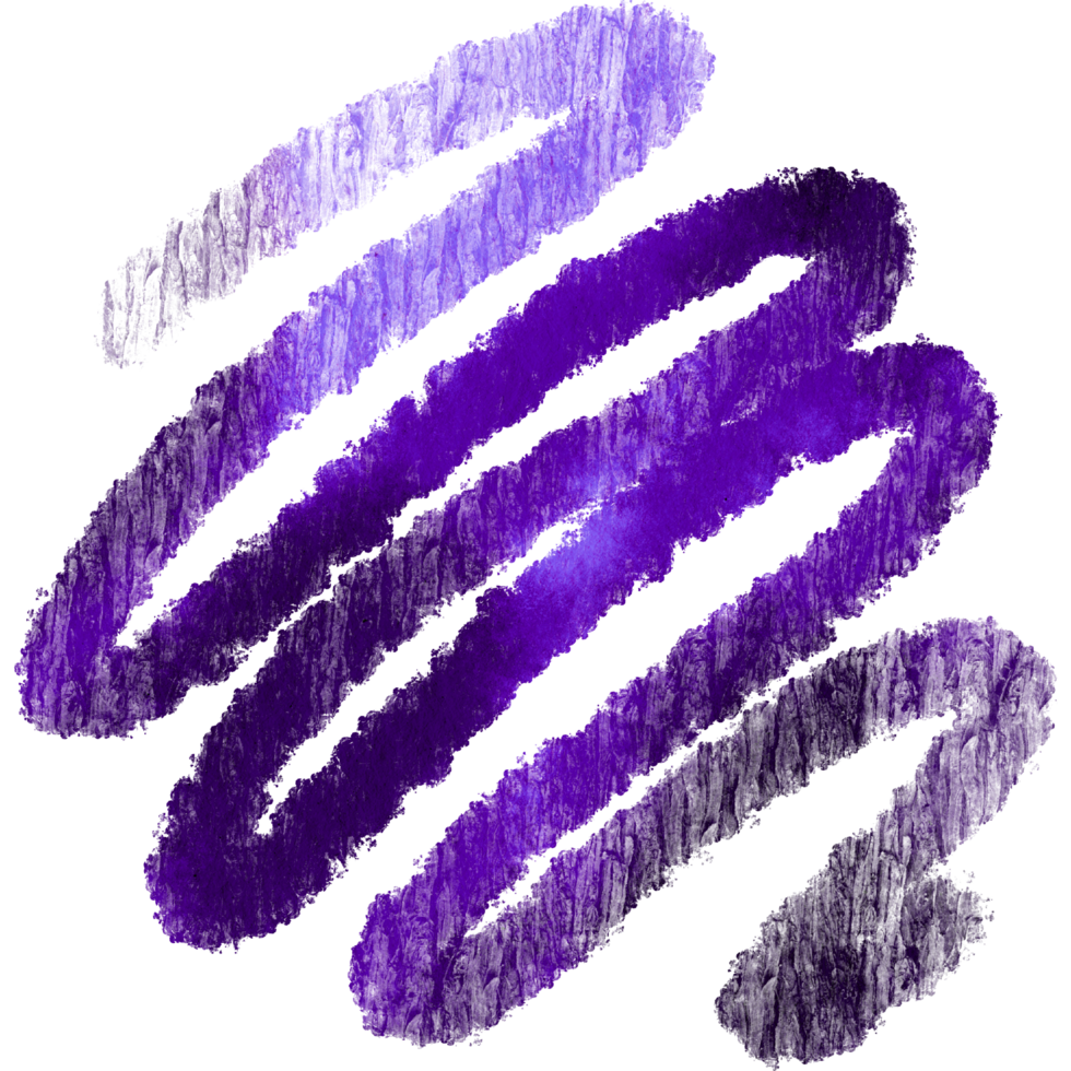 A Purple brush stroke transitioning from rugged to gentle watercolor gradients png