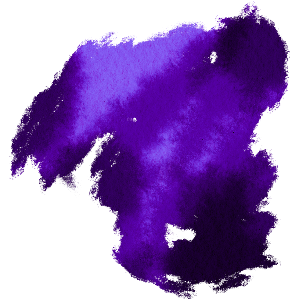 A rugged Purple brush stroke dissolving into delicate watercolor hues png