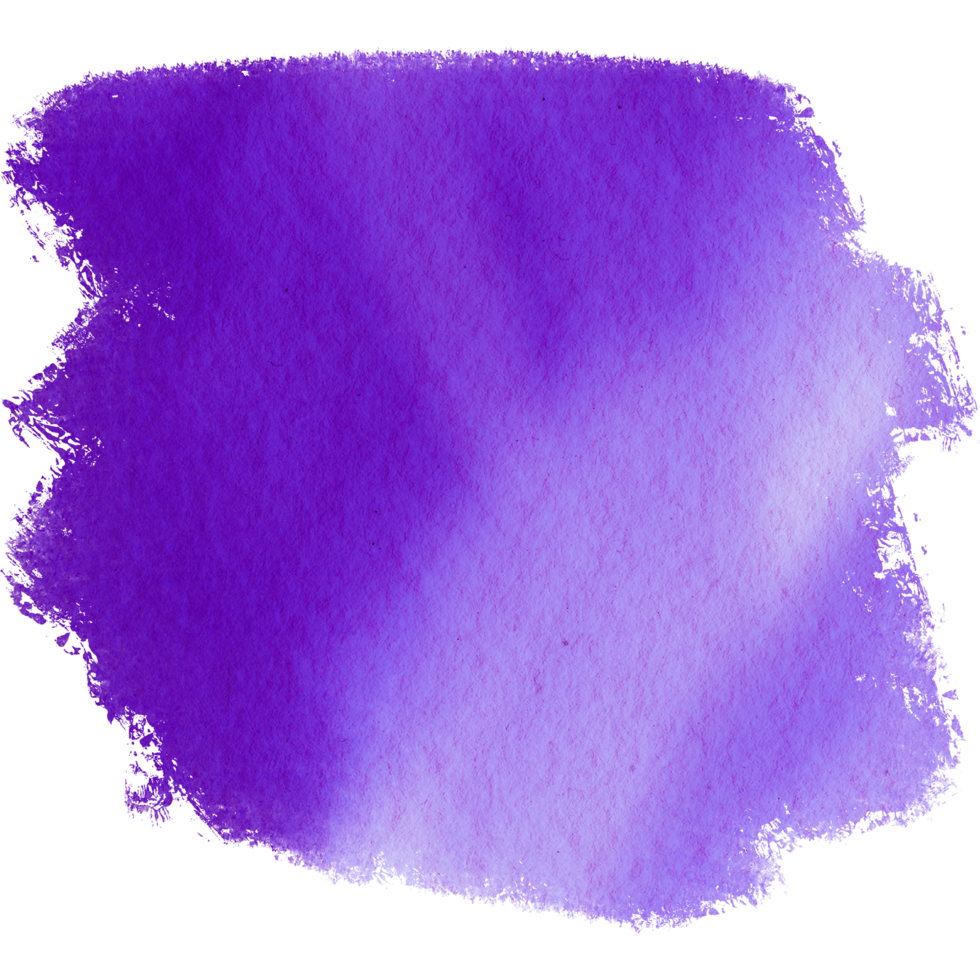 A vivid Purple brush stroke with grunge elements resembling a watercolor splash png