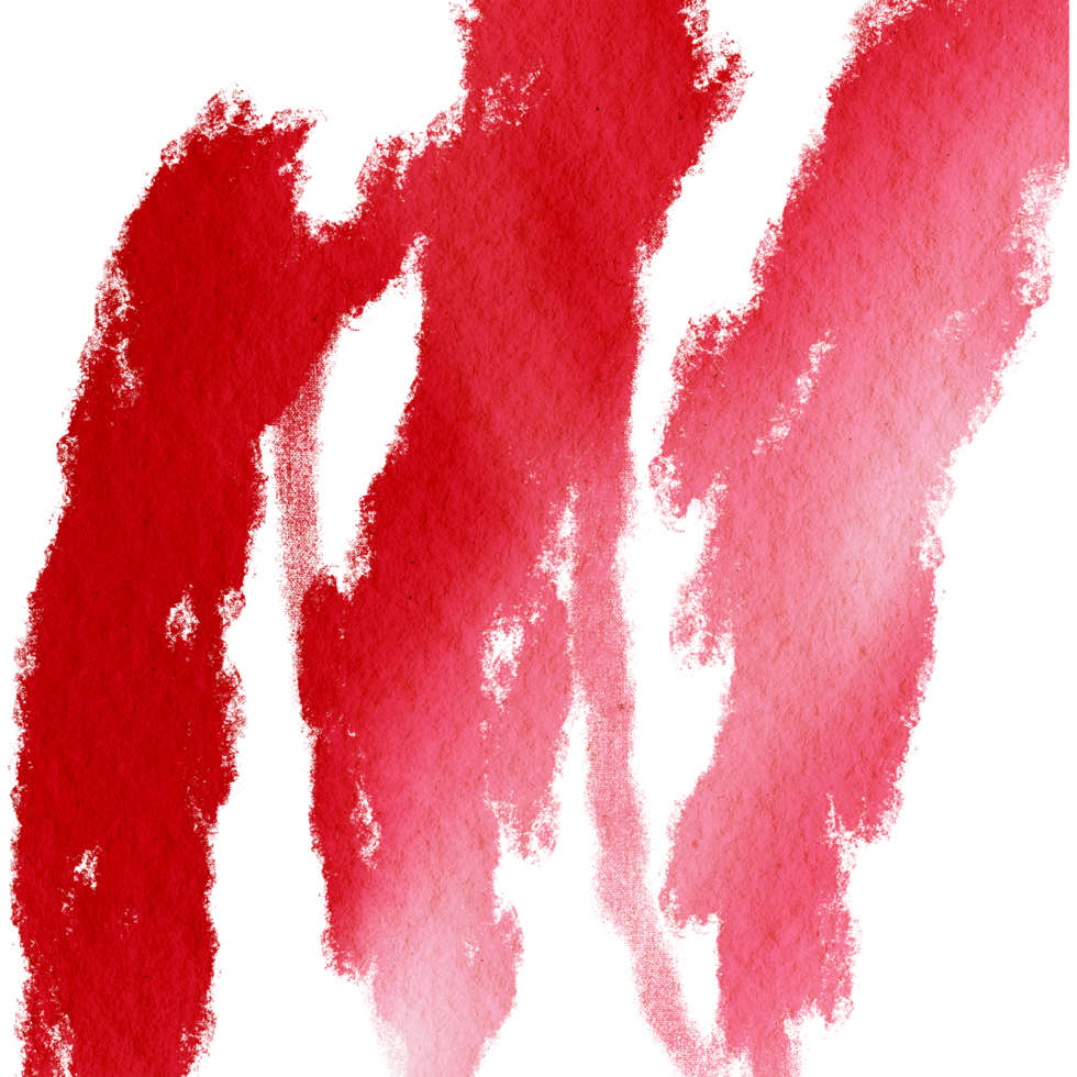 Red watercolor brush stroke with textured grunge edges and a fading abstract feel png