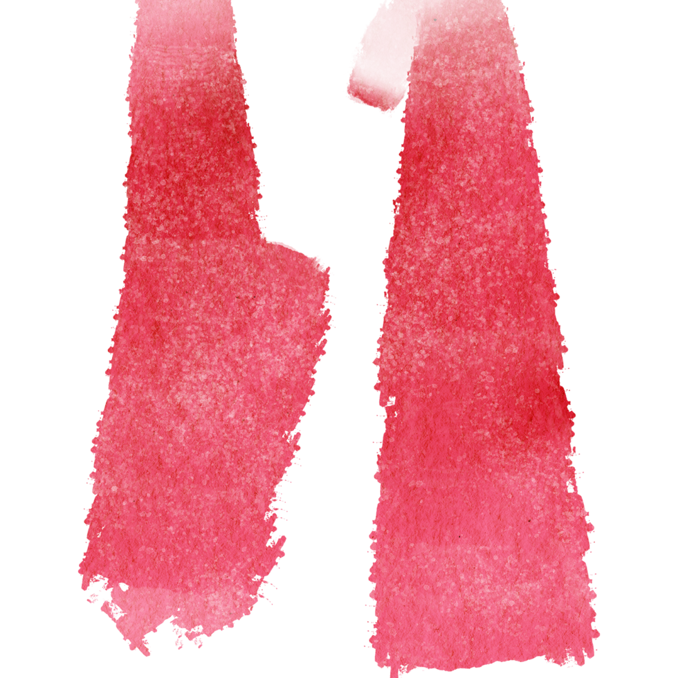 A soft Red brush stroke with rugged edges and subtle watercolor blending png