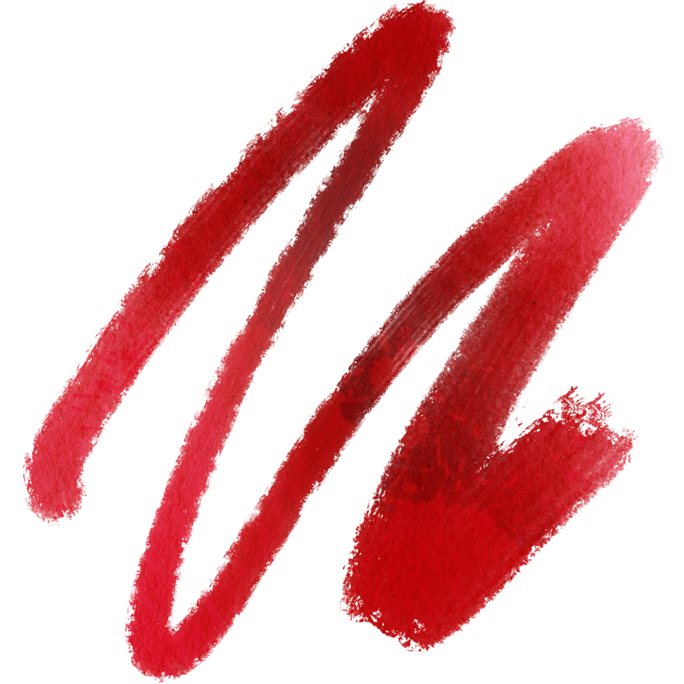 A textured Red brush stroke with rugged grunge textures and a smooth watercolor finish png